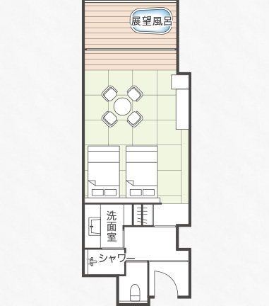露天風呂付客室　間取り