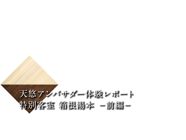 天悠アンバサダー体験レポート 特別客室 箱根湯本 −前編−