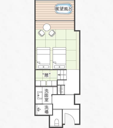 複式小屋頂層客房　平面圖